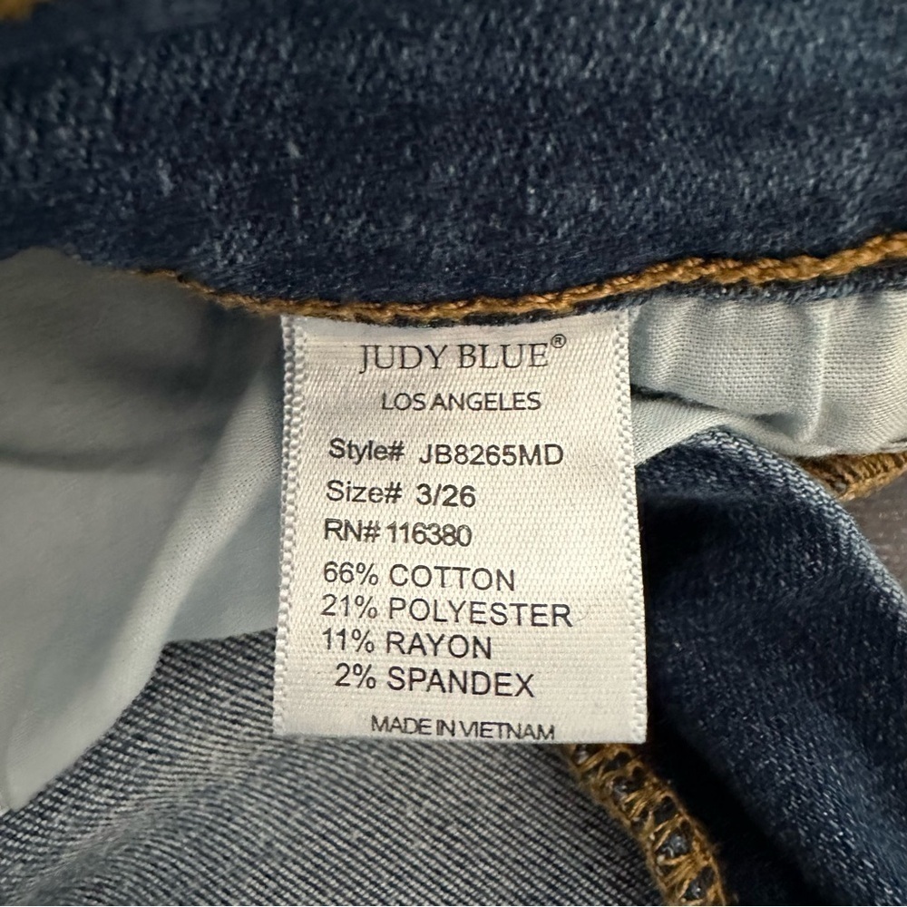 Judy Blue Workin' It Leopard Patch Skinny Jeans Size 26 - Picture 10 of 17